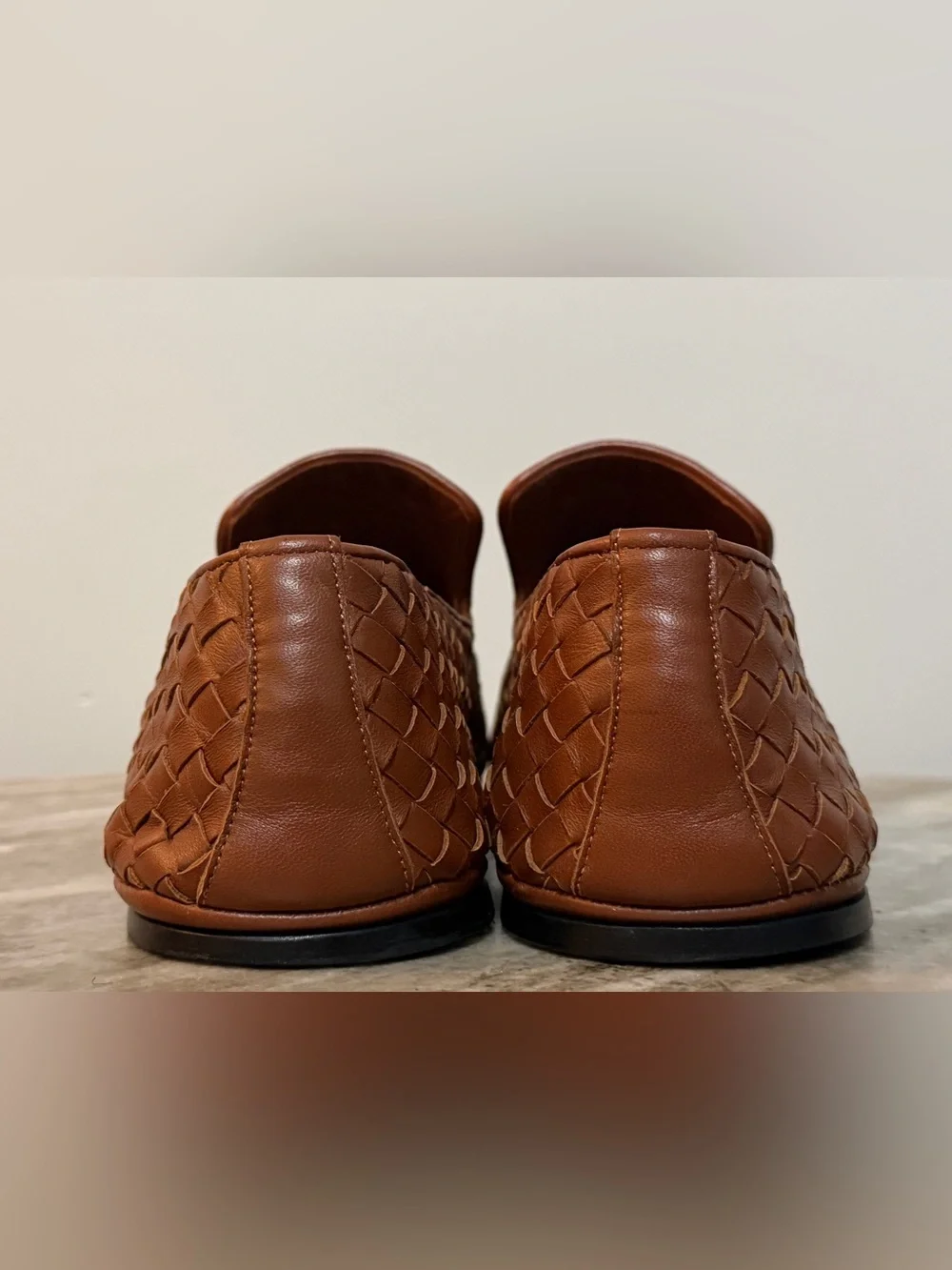 Bottega Veneta Sunday Slipper Caramel Brown Intrecciato Leather 45/ 12 Woven Tan